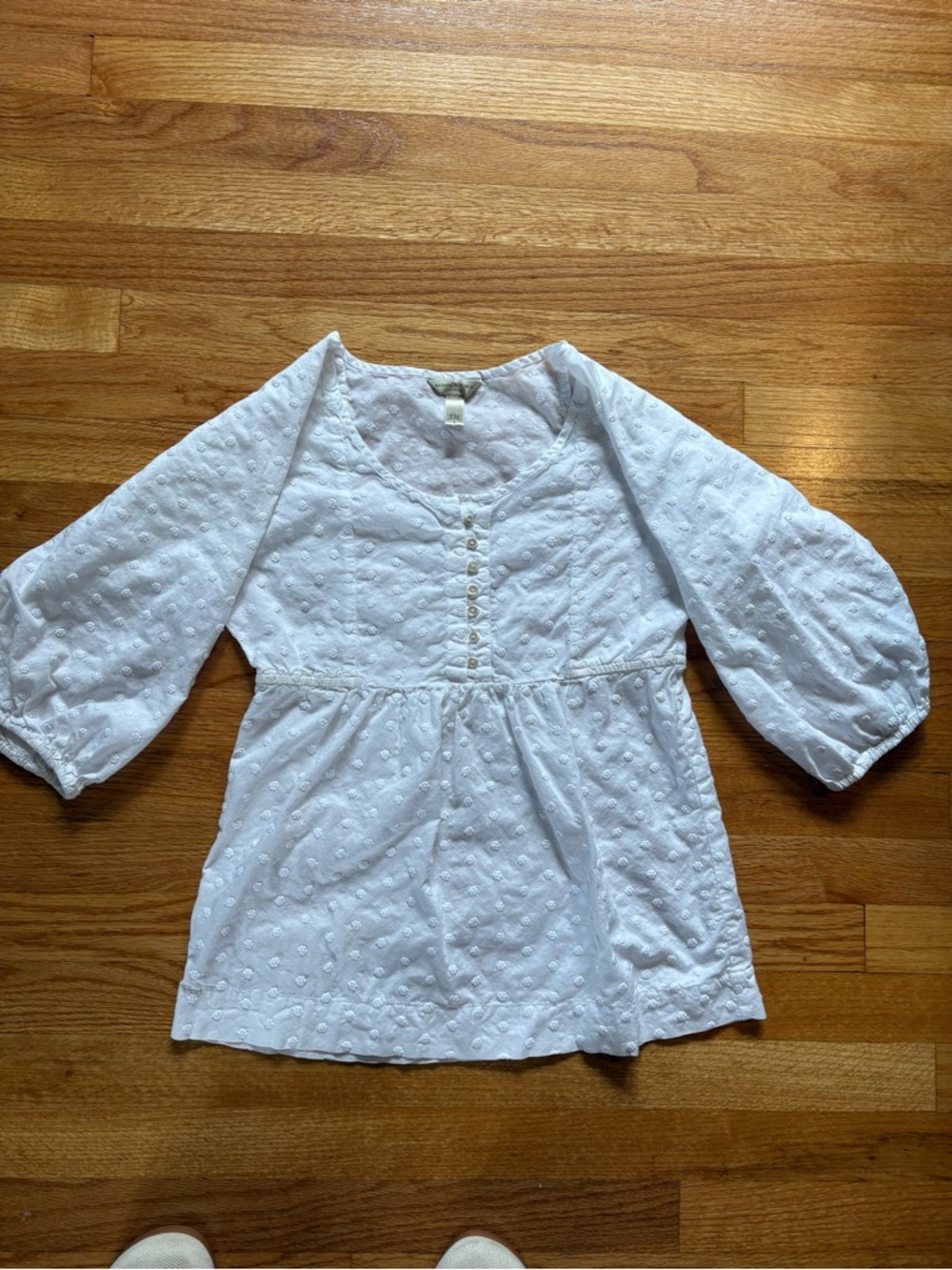 Cottage core Banana Republic White Eyelet Button-Front  Blouse